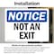 Signmission Not An Exit, 10 in W x Rectangle, Vinyl Decal OS-2PACK-NS-D-710-L-16260 - alternate 6
